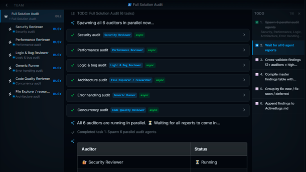 Multi-agent orchestration panel
